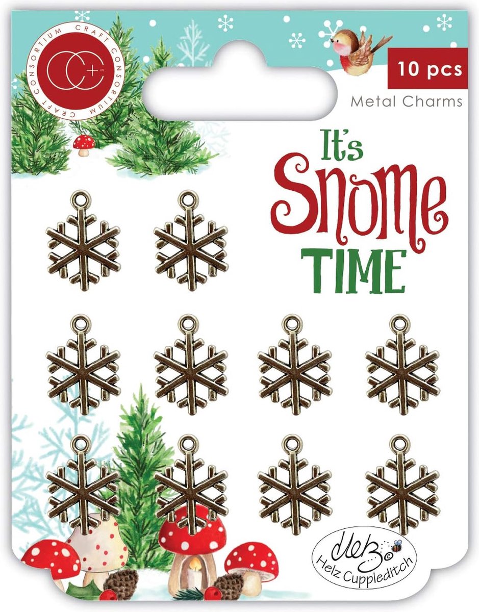 Its Snome Time - Snowflakes Metal Charms